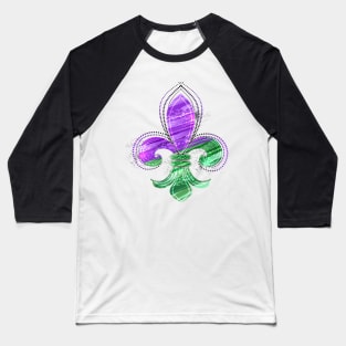 Painted Fleur De Lis ( Mardi gras fleur de lys ) Baseball T-Shirt